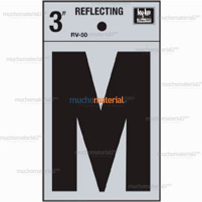LETRA M REFLECTIVA DE 3"