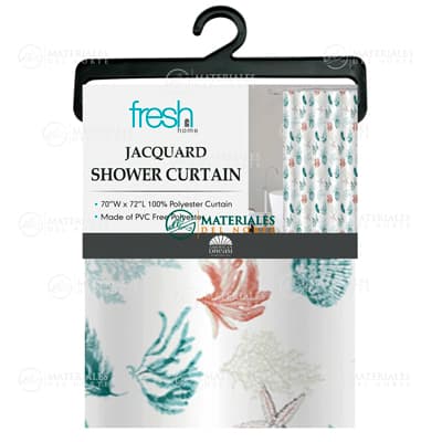 CORTINA DE BAÑO JACQUARD DISEÑO MARINO