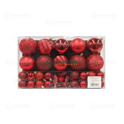 ESFERAS ROJAS BRILLANTES COLOR VINO 8cm-4cm 50-PK
