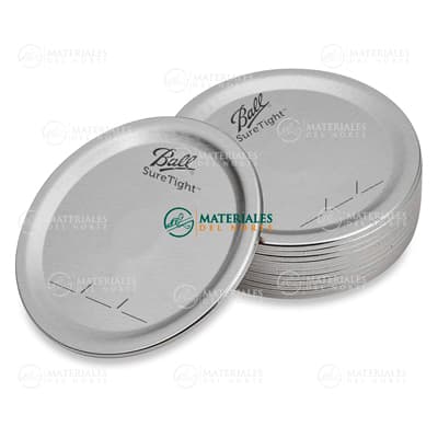 JUEGO DE 12 TAPAS BOCA REGULAR PARA FRASCOS BALL