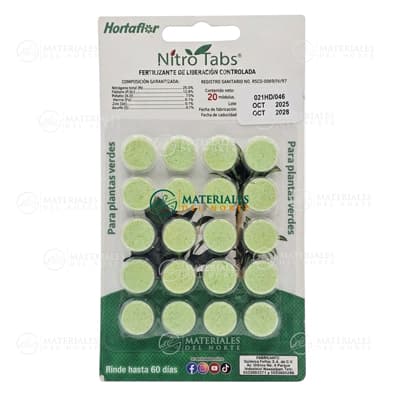 NITRO TABLETAS PARA PLANTAS VERDES 20 PACK