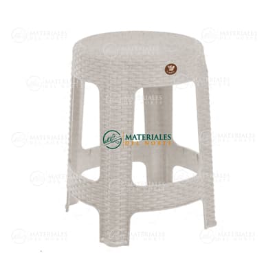 BANCO RATTAN REDONDO BLANCO CANTERA